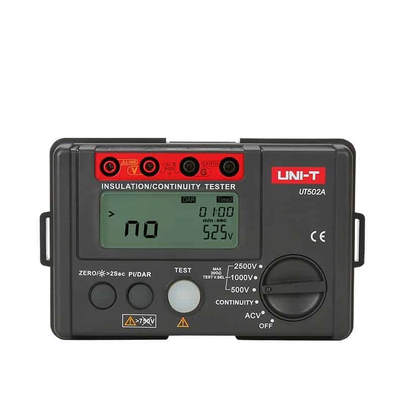 Uni T UT502A 2500V insulation resistance tester DAR PI functions