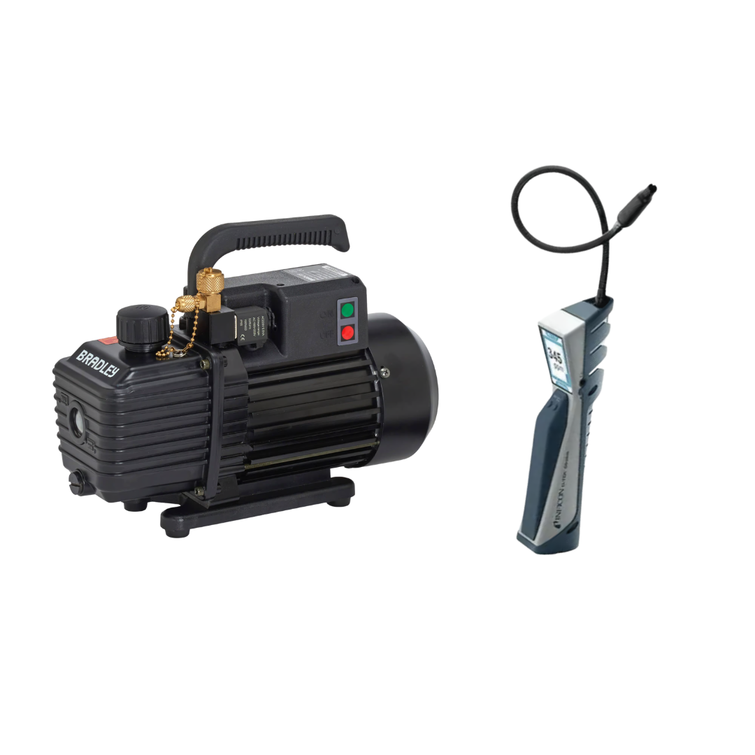 vacuum pump and leak detector combo