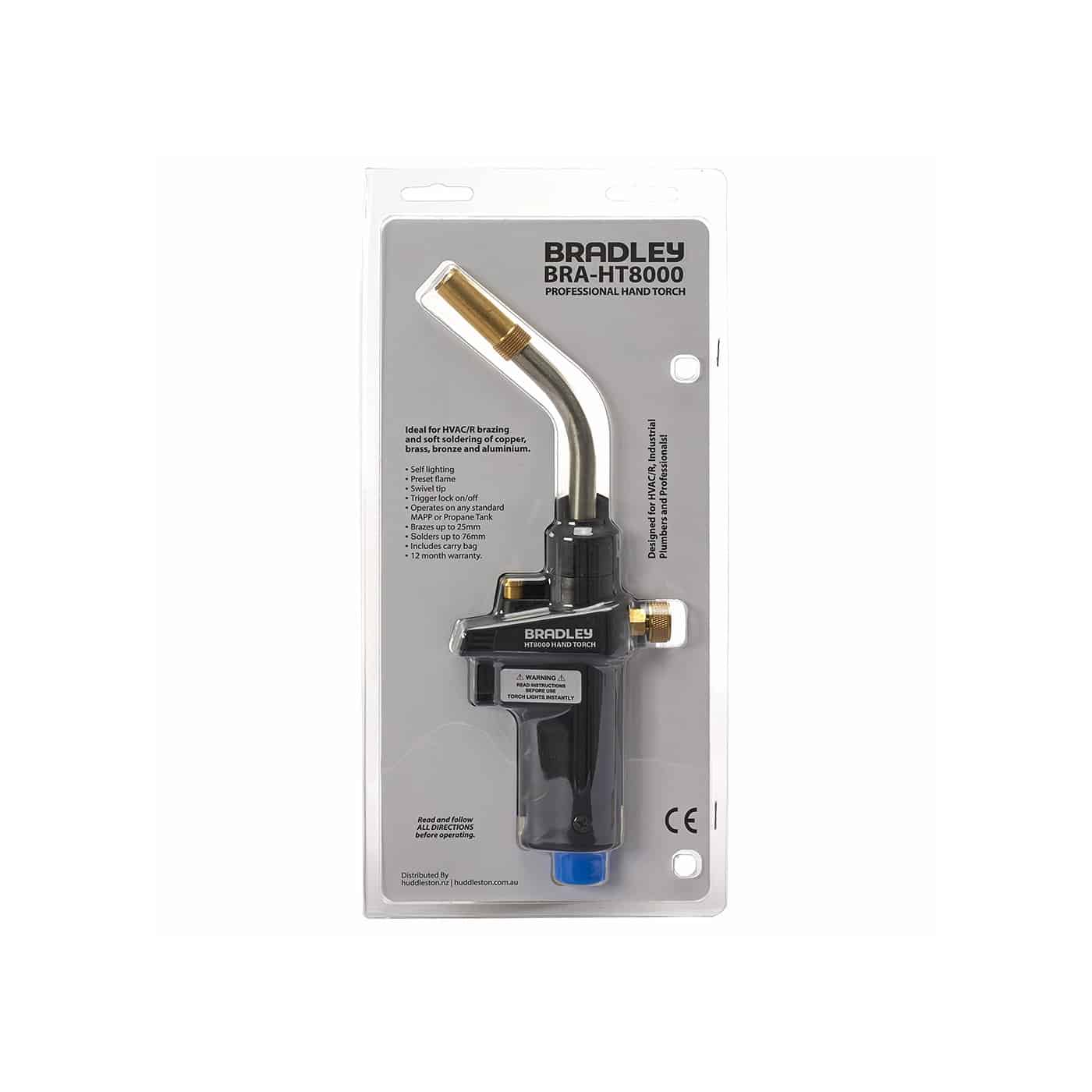 Bradley HT8000 Hand Torch professional grade tool for soldering brazing and heat applications