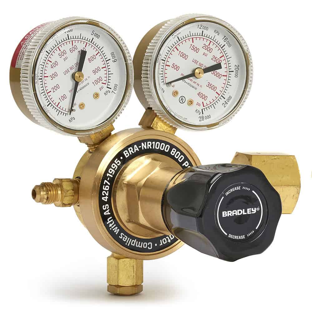 Bradley NR1000 High Pressure Nitrogen Regulator HVAC industrial gas cylinder valve