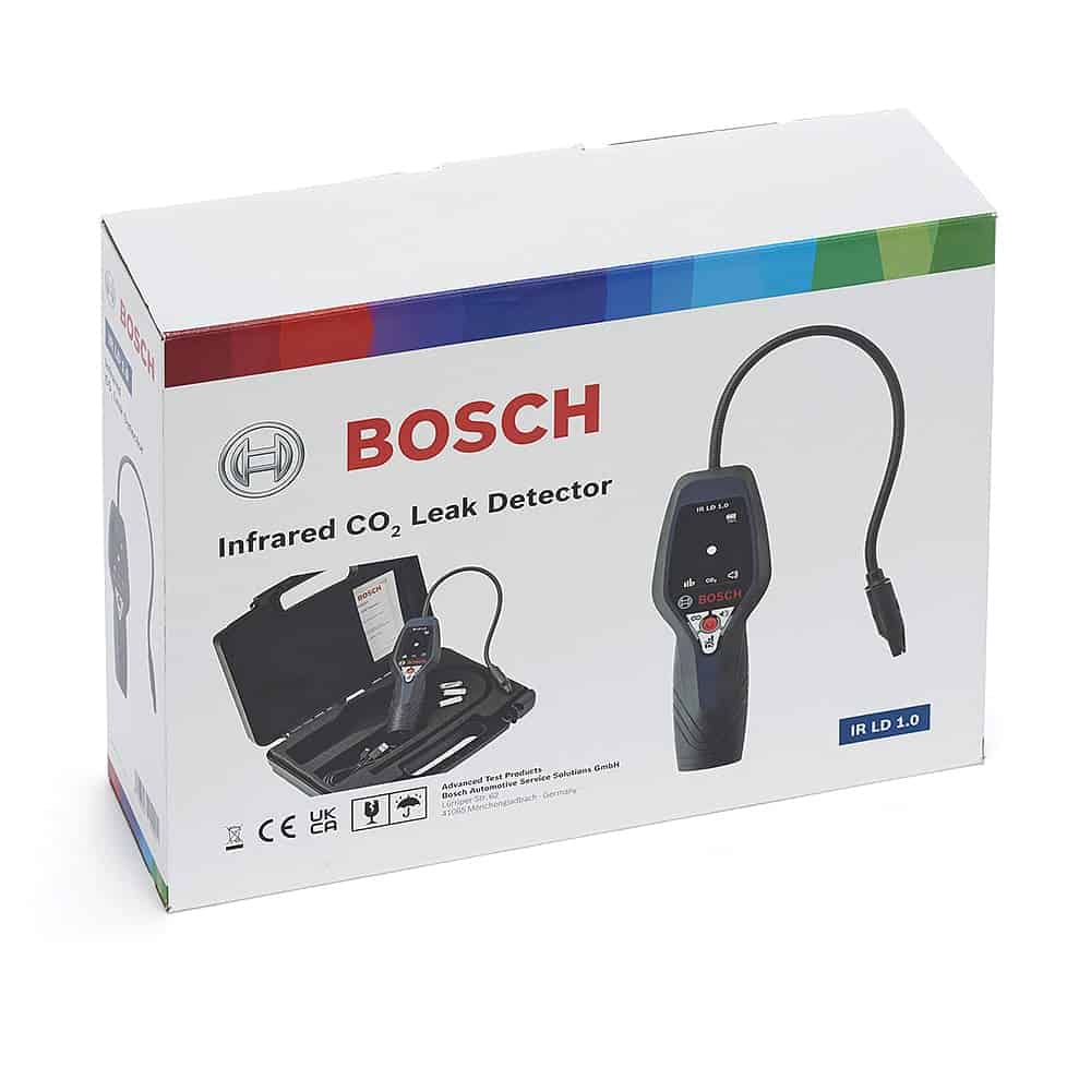 Bosch IR-LD1.0 Infrared Carbon Dioxide Leak Detector. Quickly and accurately find R744 and CO2 leaks in HVACR systems. Reliable detection for service work.