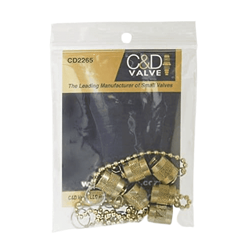 CD CD2265 14SAE Flare Brass Cap with Chain and Oring HVAC Refrigeration