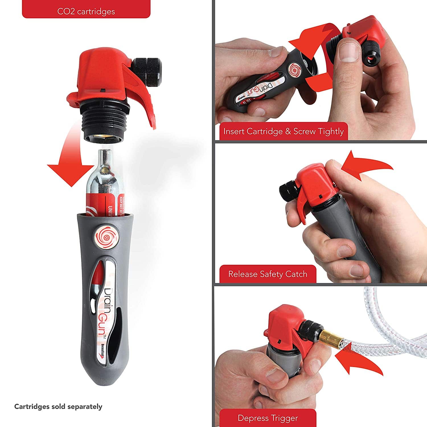 DiversiTech GG1 Drain Gun for clearing HVAC condensate lines with CO2 cartridge