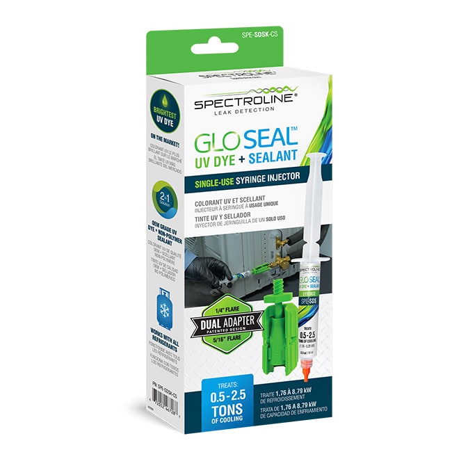 GLO SEAL UV Dye + Sealant GLO Single Use Syringe Injector with adapter
