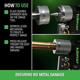 Hilmor 1839015 Compact Swage Tool Kit with Deburrer for copper aluminum brass tubing