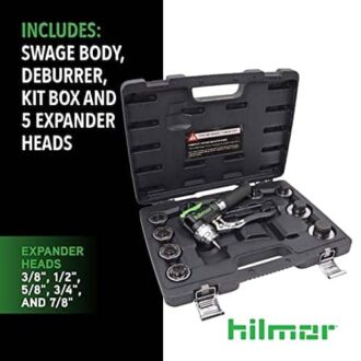 Hilmor 1839015 Compact Swage Tool Kit with Deburrer for copper aluminum brass tubing