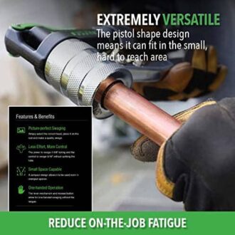 Hilmor 1839015 Compact Swage Tool Kit with Deburrer for copper aluminum brass tubing