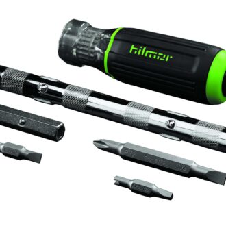 Hilmor 9 in 1 MultiTool Screwdriver 1937819 for HVAC service with valve core remover and hex bits