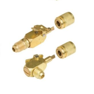 Imperial 18C KwikCoupler Set straight and 90 degree elbow for HVAC refrigerant service hoses.