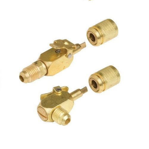 Imperial 18C KwikCoupler Set straight and 90 degree elbow for HVAC refrigerant service hoses.
