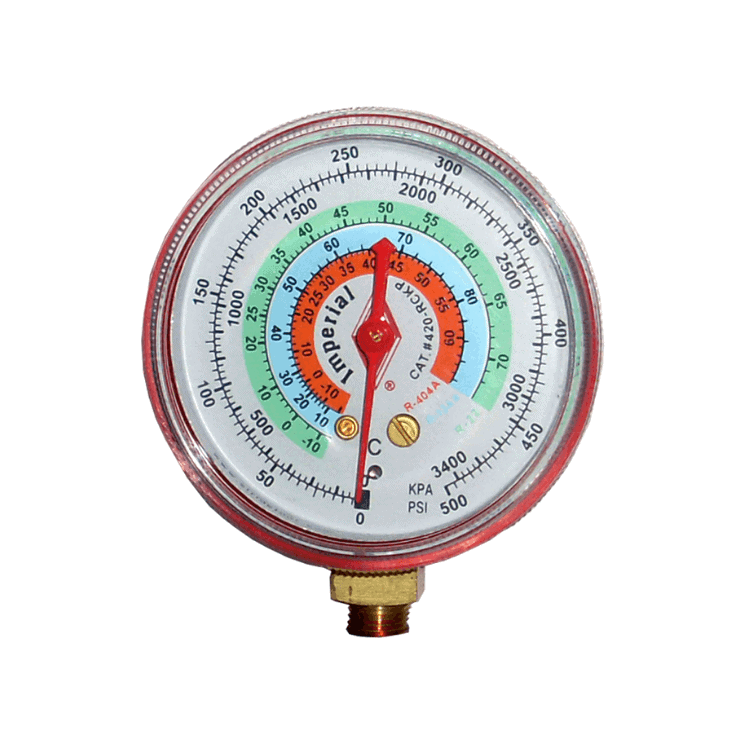 Imperial 420RCKP Dial Gauge 68mm R134a R22 R404a red high side pressure gauge HVAC tool