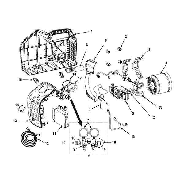 Promax RG6 A Twin Cylinder Refrigerant Recovery Unit for R410A R32 HVAC service equipment