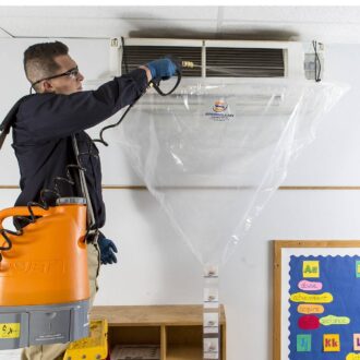 SpeedClean MSBKITXL MiniSplit Bib Kit XL for large ductless HVAC coil cleaning system