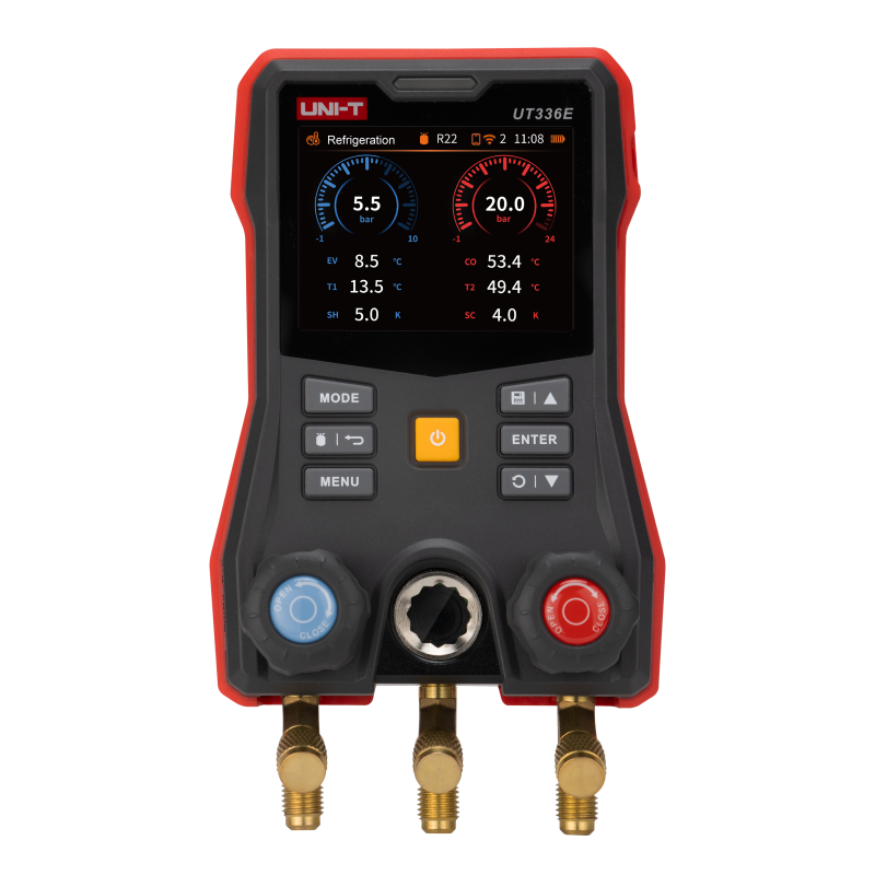 uni t ut336e kit digital manifold gauge with wireless temperature clamps