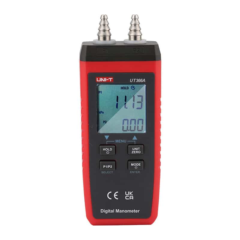 UNT UT366A Digital Manometer measures air pressure and differential pressure