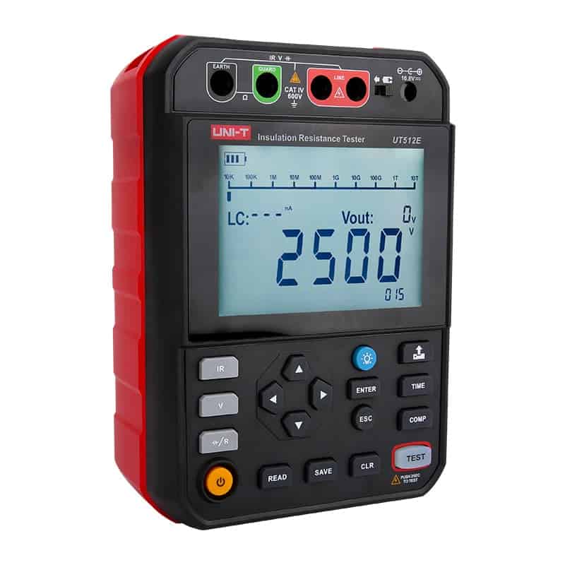 uni t ut512d/ut512e 2.5kv insulation resistance testers