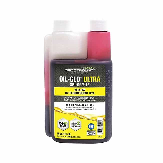 OIL GLO ULTRA yellow fluorescent dye